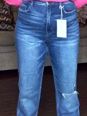 High waisted distressed jeans by Flying Monkey, sz 31